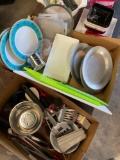Large lot of assorted kitchen items & scale