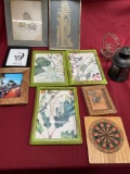 Grouping of assorted wall art, lantern, etc 11 pieces