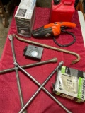 Assorted car items. Cup holders, inflators, gasoline can, etc, 8 pieces