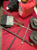 Car items/ parts. Gasoline container, speakers, radio, etc. 8 pieces
