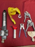 Tools, CP Sway control, Robson lighter, HDX tubing cutters, strap with hook, etc. 7 pieces