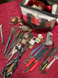 Rotozip tool bag and assorted tools, keys, locks