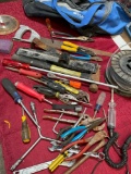 Skyline duffle bag and assorted tools/ items. Over 30 pieces