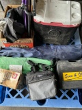 Camping items. Oven, stove, igloo container, chairs, etc. 8 pieces