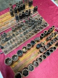 Assorted sockets with trays, have rust