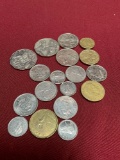 Assorted Foreign coins. 18 coins