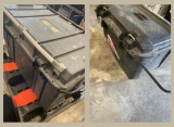 Large Dewalt rolling storage box includes items in it & Craftsman box missing latch and wheels