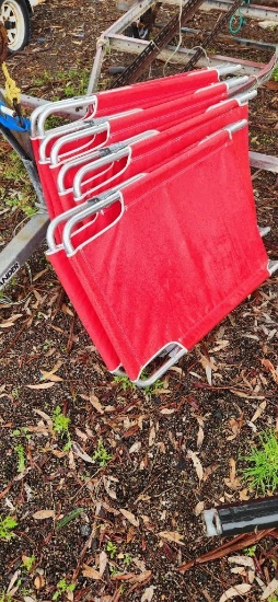 4 ) Folding Aluminum Camp Cot Red