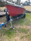 1993 18' Sailboat CF 5689 SJ with 1993 Aros model M17-21 trailer