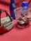 Glass items. HD vase, purse deco, The Milk Protector bottle, lamp. 4 pieces
