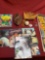 Assorted vintage collectible baseball items & football flag. 12 pieces