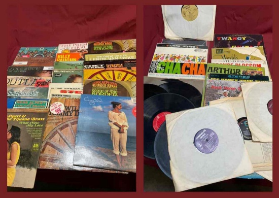 Assorted vinyl records. 40 pieces