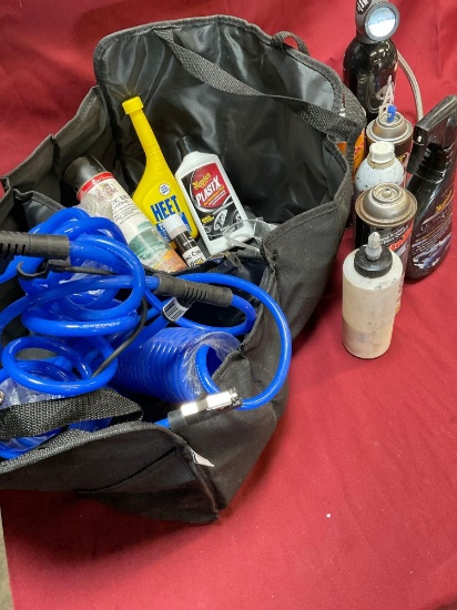 Produce bag and assorted sprays, Flaterup recoil air hose, etc