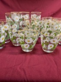 Vintage Libbey Daisy glasses. 17 pieces