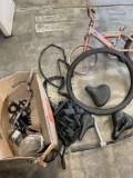 Bike parts/ items. Seats, pedals, rubber, etc. Over 15 pieces