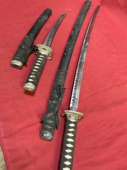 38" & 19" Samurai Swords. Measurement includes blade length with handles. 2 pieces