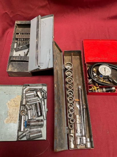 Assorted incomplete tool boxes. 4 sets