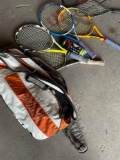 Prince bag, assorted rackets & Penn balls. 8 pieces
