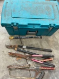Sterlite storage unit and 5 assorted tools