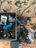 Large lot. Assorted cables, wires, cell phone items, etc