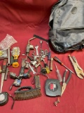 Backpack and assorted tools/ items. Over 30 pieces