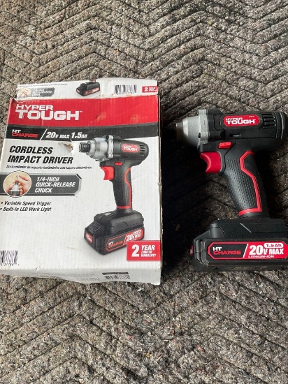 Untested, no charger, like new with battery Hyper Tough impact driver