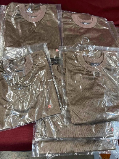 New, individually packed, medium, men's, color brown jersey. 25 pieces
