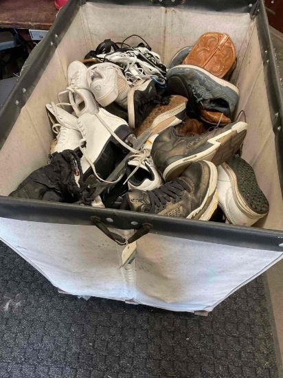 Large lot of Assorted style, brands, & size shoes & clothing, majority is shoes. Royal bin NOT