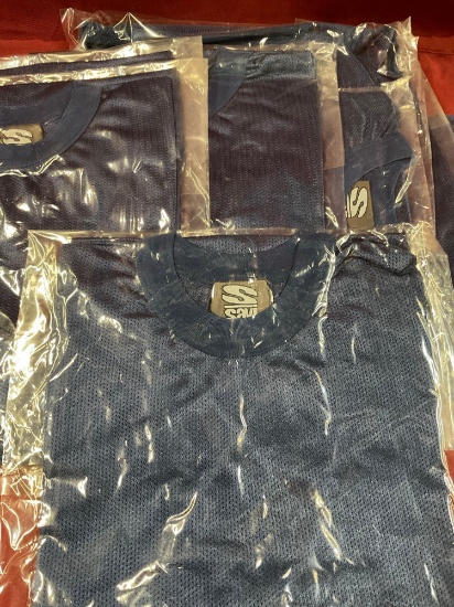 New, individually packed, small, men's, blue, medium jersey. 25 pieces