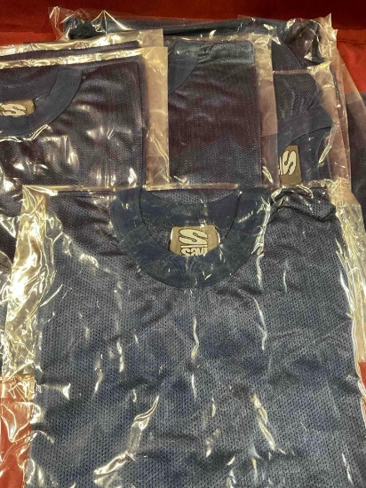 New, individually packed, small, men's, blue, medium jersey. 25 pieces