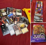 Magic The Gathering Deck Master cards 78 pieces, Heshi bag, Xena & Star Lord dolls
