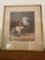 J Plank Courbette Man On Horse back, framed art with handwritten note on the back. 16.5