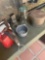 Cow bells, mason jars, tin bucket, cup. 6 pieces