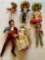 Assorted vintage dolls. Mexican bride, Matador, Hombres, Senior y Senorita. 6 dolls