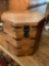 Rustic storage octagon shape chest, wood with metal hardware & handles. 18