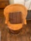 Vintage, leather Equipale barrel back chair. 37