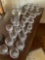 Vintage 27 assorted rippled crystal glasses, glass vase & glass bowl. 29 pieces total