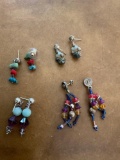 Hand crafted earrings. 4 pairs