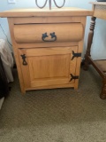 Single drawer and door night stand with metal hardware. 27