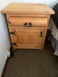 Single drawer and door night stand with metal hardware. 27