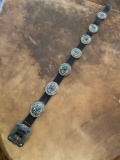 Vintage, stamped Payton Sterling in buckle with turquoise stones Concho 30