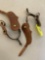 Spurs, steel with leather straps. 1 pair