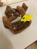 Pair of leather horse saddle stirrups