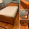Antique bedroom set. Dresser and mirror,one night stand & full size bed frame with headboard