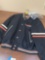 Harley Davidson, Mens Letterman motorcycle Jacket size Large, and gloves