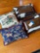 Pillows, 2) leather & cowhide & 2) soft pillow. 4 pieces 12