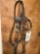 Vintage leather bridle decorated with Eagle dollar coins.