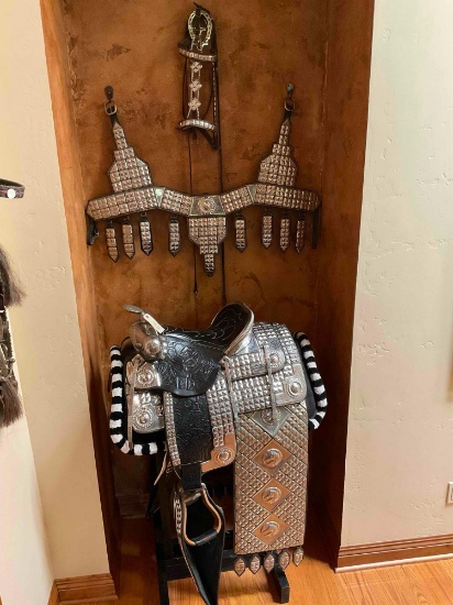 Sterling silver Ted Flowers parade saddle