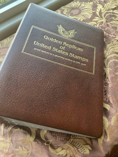 Golden Replica of Unites States album with Vintage collectable envelops with stamps. See all 37 pics