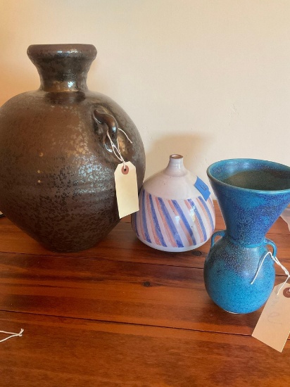 7", 8" & 12" pottery deco. 3 pieces